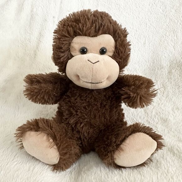 Kellytoy Brown Sitting Monkey Gorilla Ape 11” Plush Stuffed Animal Toy - Picture 1 of 4